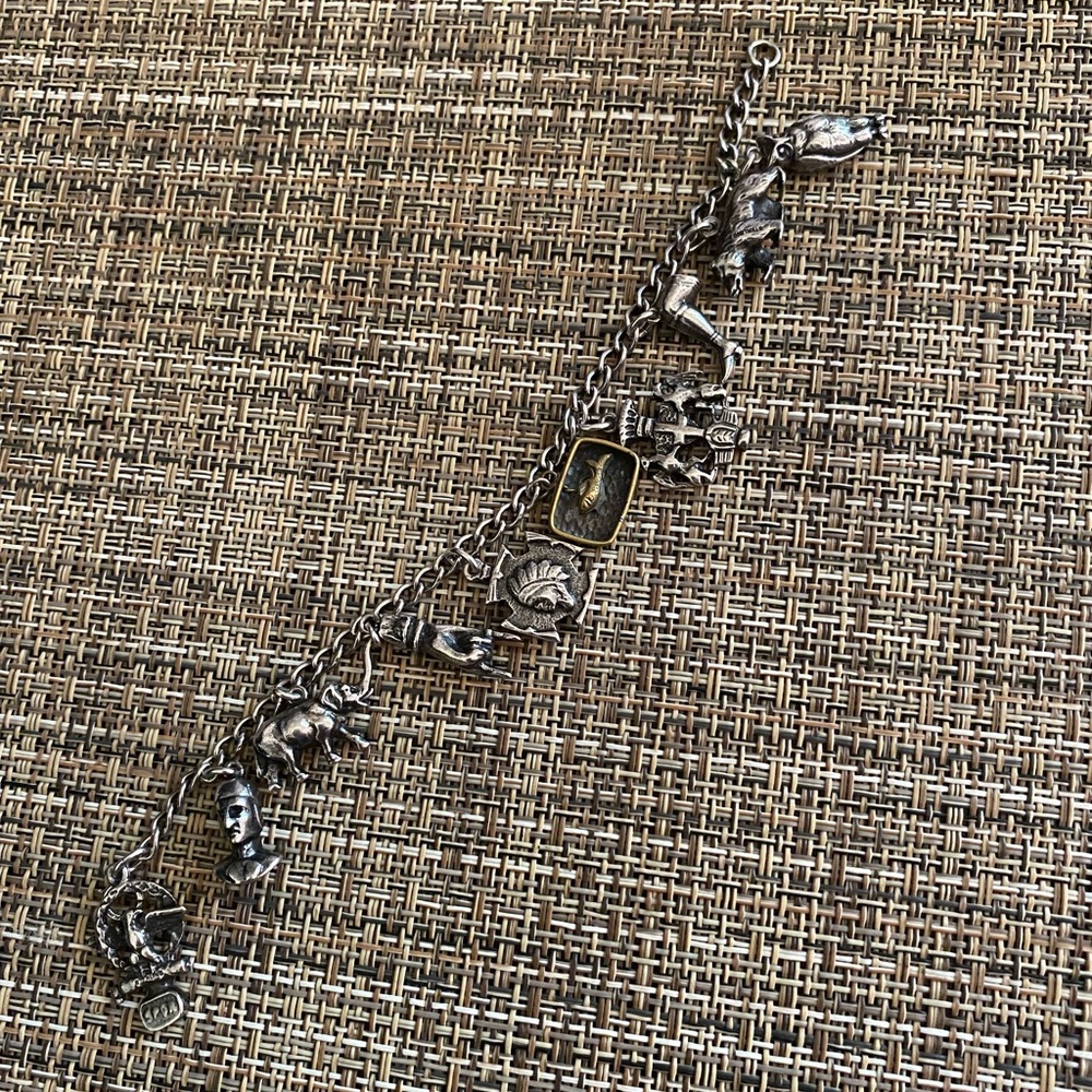 Men's 925 sterling Charm Bracelet - Multicharm Design